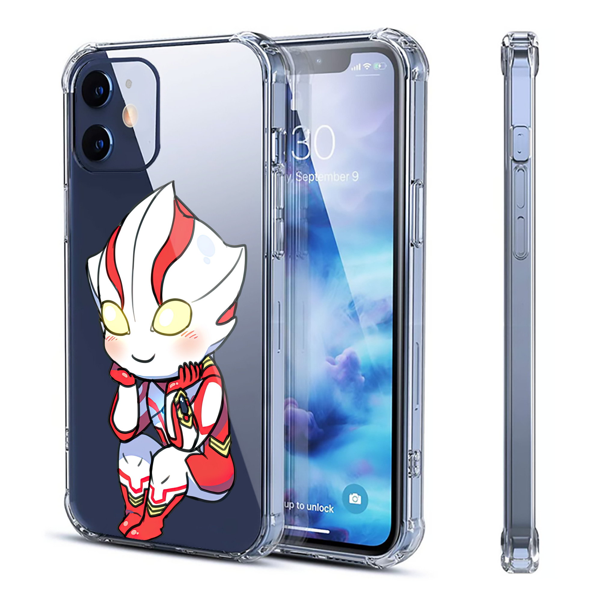 （画像用） ウルトラマン Ultraman 【iPhone 12シリーズ対応】透明スマホケース（クリアソフトケース）